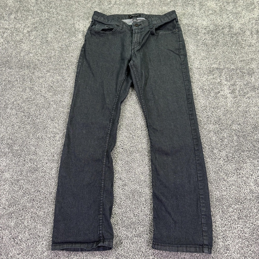 Kenneth Cole New York Jeans Mens 30x30 Gray Black Straight Denim Stretch
